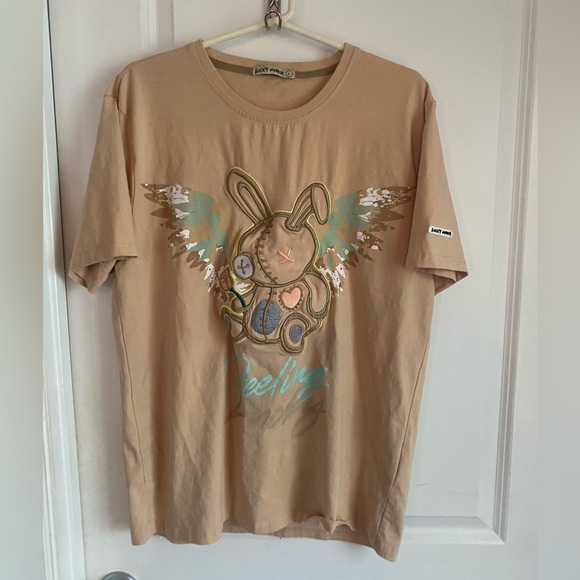 Lucky Charm Tee with adorable bunny appliqué on front. - Picture 1 of 6
